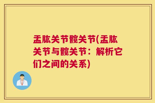 盂肱关节髋关节(盂肱关节与髋关节：解析它们之间的关系)