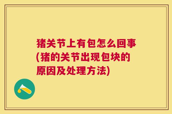 猪关节上有包怎么回事(猪的关节出现包块的原因及处理方法)