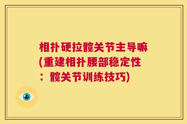 相扑硬拉髋关节主导嘛(重建相扑腰部稳定性：髋关节训练技巧)