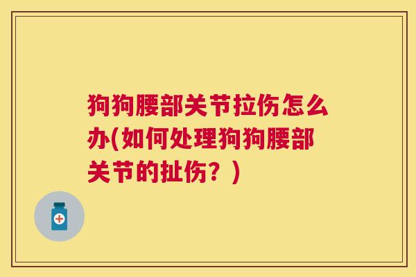 狗狗腰部关节拉伤怎么办(如何处理狗狗腰部关节的扯伤？)