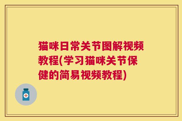 猫咪日常关节图解视频教程(学习猫咪关节保健的简易视频教程)
