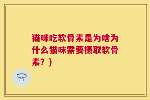 猫咪吃软骨素是为啥为什么猫咪需要摄取软骨素？)