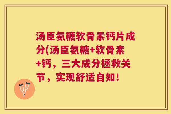 汤臣氨糖软骨素钙片成分(汤臣氨糖+软骨素+钙，三大成分拯救关节，实现舒适自如！