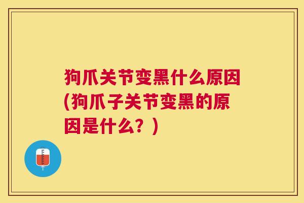 狗爪关节变黑什么原因(狗爪子关节变黑的原因是什么？)
