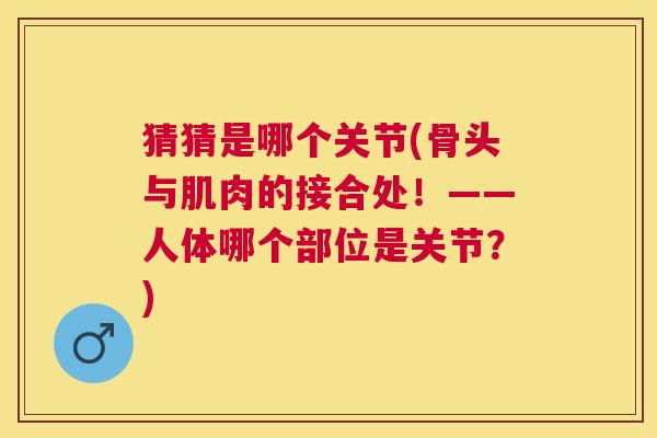 猜猜是哪个关节(骨头与肌肉的接合处！——人体哪个部位是关节？)