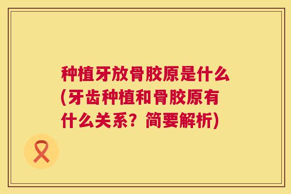 种植牙放骨胶原是什么(牙齿种植和骨胶原有什么关系？简要解析)