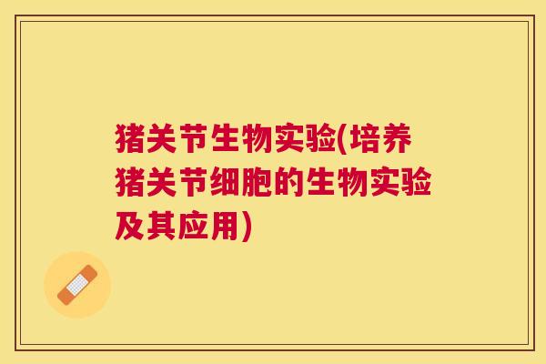 猪关节生物实验(培养猪关节细胞的生物实验及其应用)