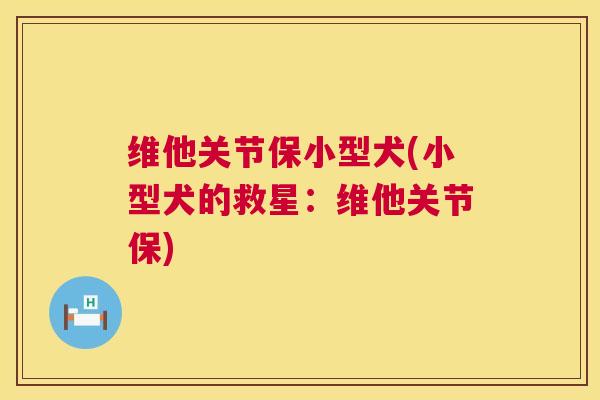 维他关节保小型犬(小型犬的救星：维他关节保)