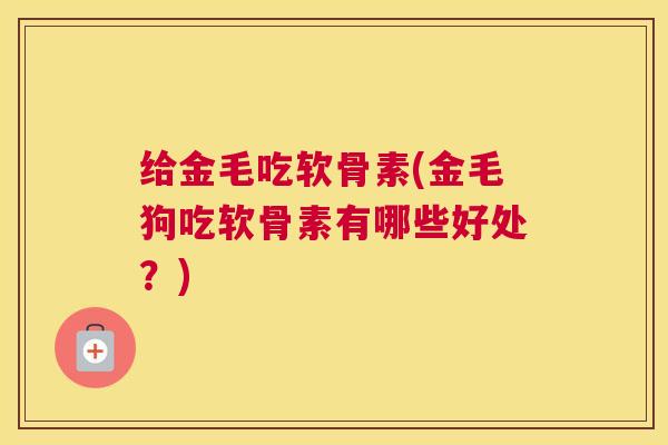给金毛吃软骨素(金毛狗吃软骨素有哪些好处？)