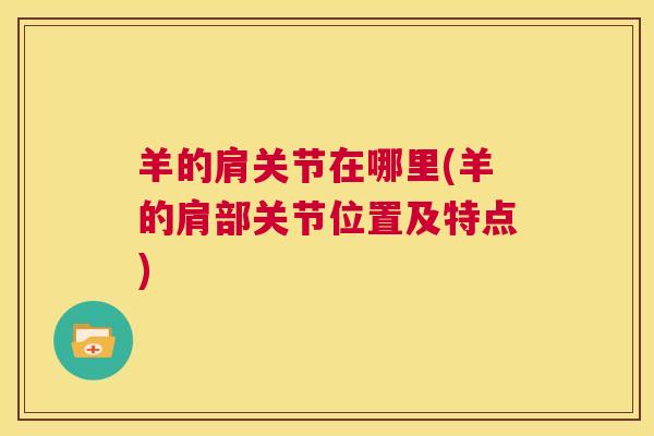 羊的肩关节在哪里(羊的肩部关节位置及特点)