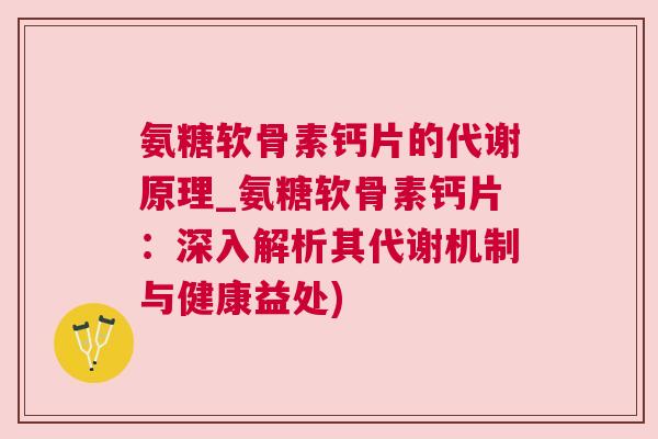 氨糖软骨素钙片的代谢原理_氨糖软骨素钙片：深入解析其代谢机制与健康益处)