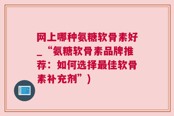 网上哪种氨糖软骨素好_“氨糖软骨素品牌推荐：如何选择最佳软骨素补充剂”)