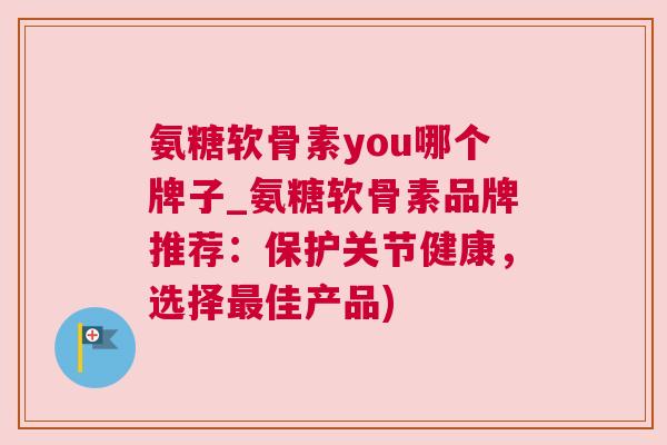 氨糖软骨素you哪个牌子_氨糖软骨素品牌推荐：保护关节健康，选择最佳产品)