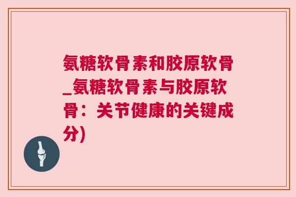 氨糖软骨素和胶原软骨_氨糖软骨素与胶原软骨：关节健康的关键成分)