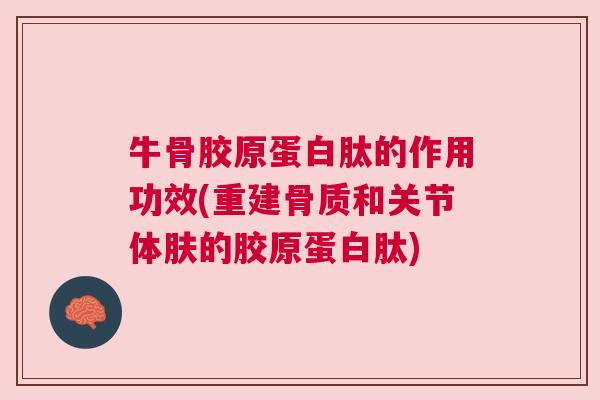 牛骨胶原蛋白肽的作用功效(重建骨质和关节体肤的胶原蛋白肽)