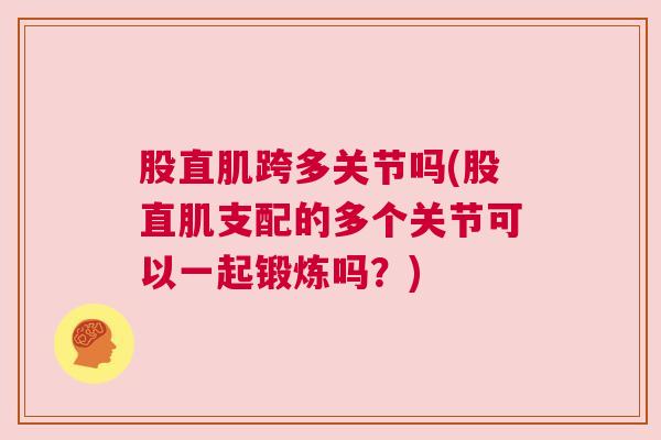 股直肌跨多关节吗(股直肌支配的多个关节可以一起锻炼吗？)