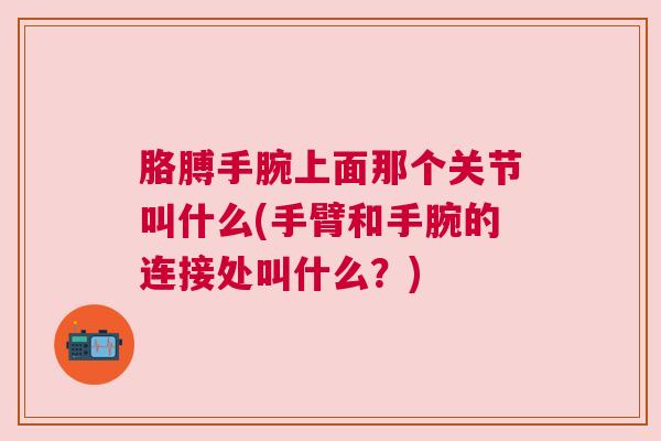 胳膊手腕上面那个关节叫什么(手臂和手腕的连接处叫什么？)