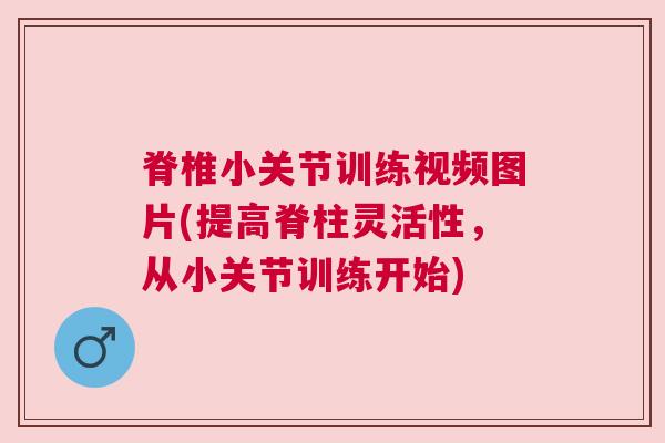 脊椎小关节训练视频图片(提高脊柱灵活性，从小关节训练开始)