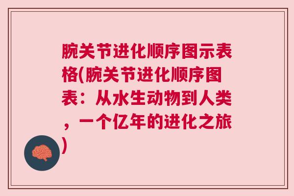 腕关节进化顺序图示表格(腕关节进化顺序图表：从水生动物到人类，一个亿年的进化之旅)