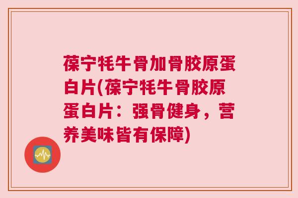 葆宁牦牛骨加骨胶原蛋白片(葆宁牦牛骨胶原蛋白片：强骨健身，营养美味皆有保障)