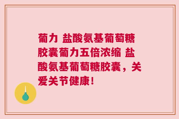 葡力 盐酸氨基葡萄糖胶囊葡力五倍浓缩 盐酸氨基葡萄糖胶囊，关爱关节健康！