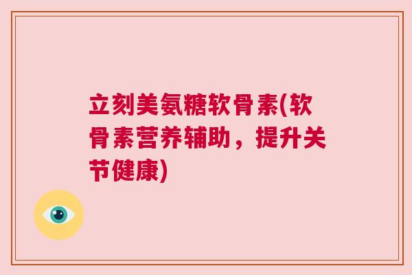 立刻美氨糖软骨素(软骨素营养辅助，提升关节健康)