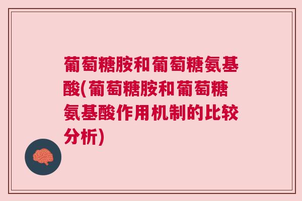 葡萄糖胺和葡萄糖氨基酸(葡萄糖胺和葡萄糖氨基酸作用机制的比较分析)