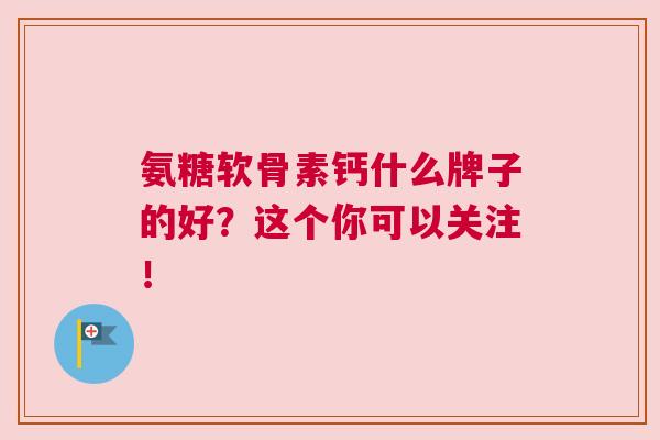 氨糖软骨素钙什么牌子的好？这个你可以关注！