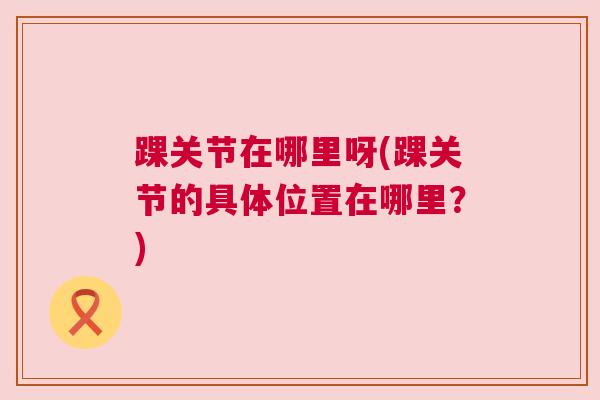 踝关节在哪里呀(踝关节的具体位置在哪里？)