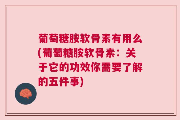 葡萄糖胺软骨素有用么(葡萄糖胺软骨素：关于它的功效你需要了解的五件事)