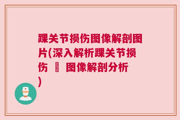 踝关节损伤图像解剖图片(深入解析踝关节损伤 – 图像解剖分析)