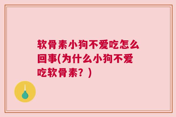 软骨素小狗不爱吃怎么回事(为什么小狗不爱吃软骨素？)