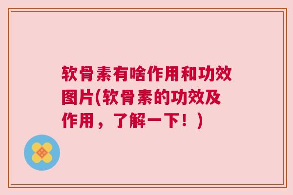 软骨素有啥作用和功效图片(软骨素的功效及作用，了解一下！)