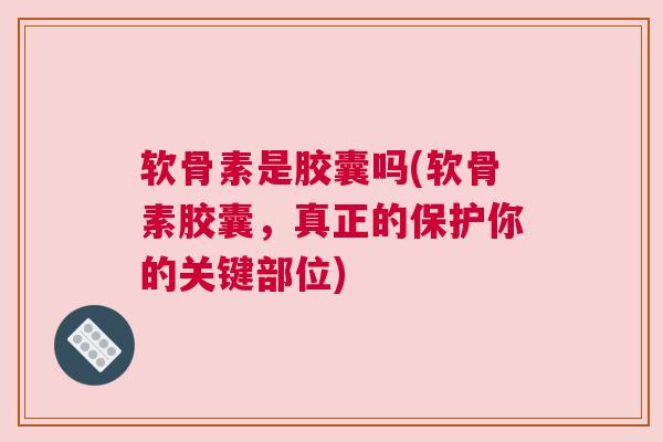 软骨素是胶囊吗(软骨素胶囊，真正的保护你的关键部位)