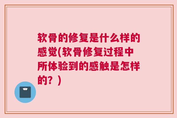 软骨的修复是什么样的感觉(软骨修复过程中所体验到的感触是怎样的？)