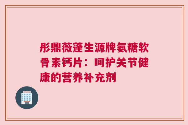 彤鼎薇蓬生源牌氨糖软骨素钙片：呵护关节健康的营养补充剂
