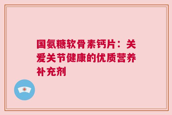 国氨糖软骨素钙片：关爱关节健康的优质营养补充剂