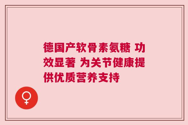 德国产软骨素氨糖 功效显著 为关节健康提供优质营养支持