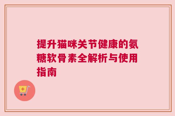 提升猫咪关节健康的氨糖软骨素全解析与使用指南