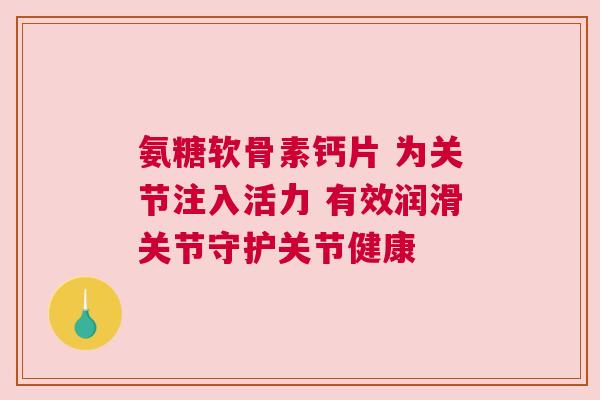 氨糖软骨素钙片 为关节注入活力 有效润滑关节守护关节健康