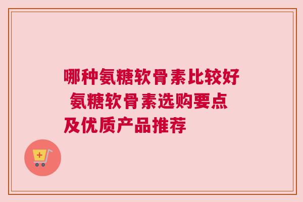 哪种氨糖软骨素比较好 氨糖软骨素选购要点及优质产品推荐