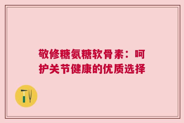 敬修糖氨糖软骨素：呵护关节健康的优质选择