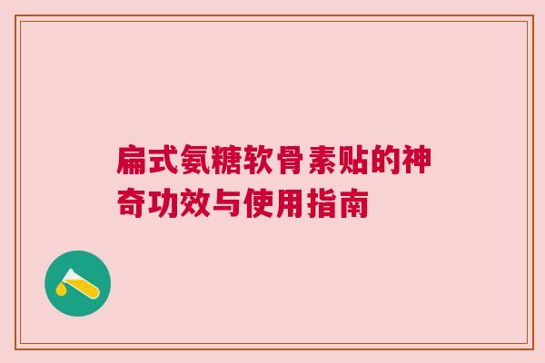 扁式氨糖软骨素贴的神奇功效与使用指南
