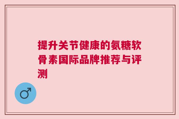 提升关节健康的氨糖软骨素国际品牌推荐与评测