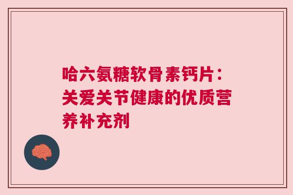 哈六氨糖软骨素钙片：关爱关节健康的优质营养补充剂