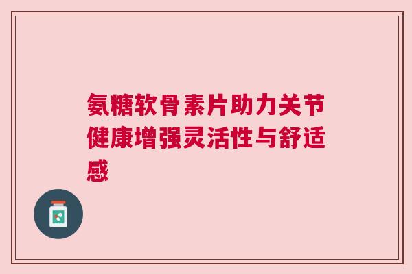 氨糖软骨素片助力关节健康增强灵活性与舒适感