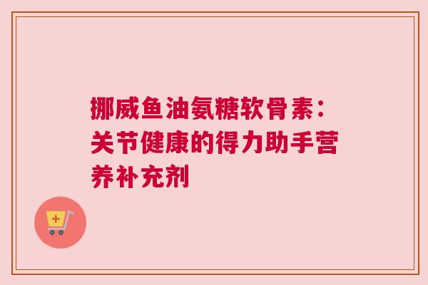 挪威鱼油氨糖软骨素：关节健康的得力助手营养补充剂