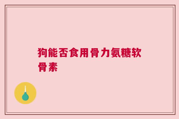 狗能否食用骨力氨糖软骨素 狗能否食用骨力氨糖软骨素