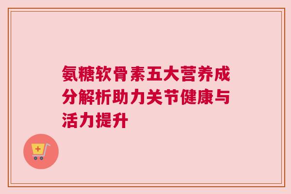 氨糖软骨素五大营养成分解析助力关节健康与活力提升
