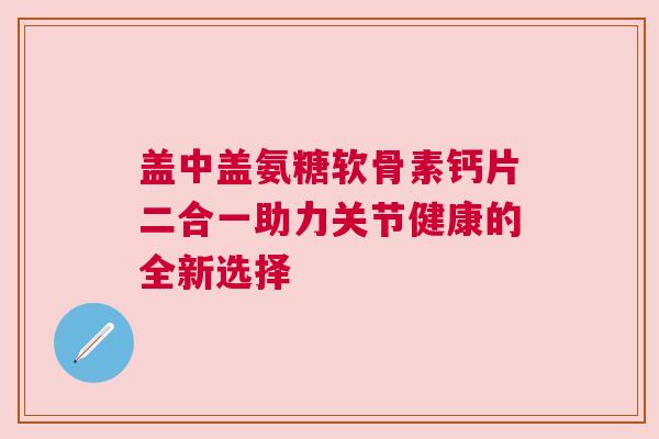 盖中盖氨糖软骨素钙片二合一助力关节健康的全新选择 盖中盖氨糖软骨素钙片二合一助力关节健康的全新选择